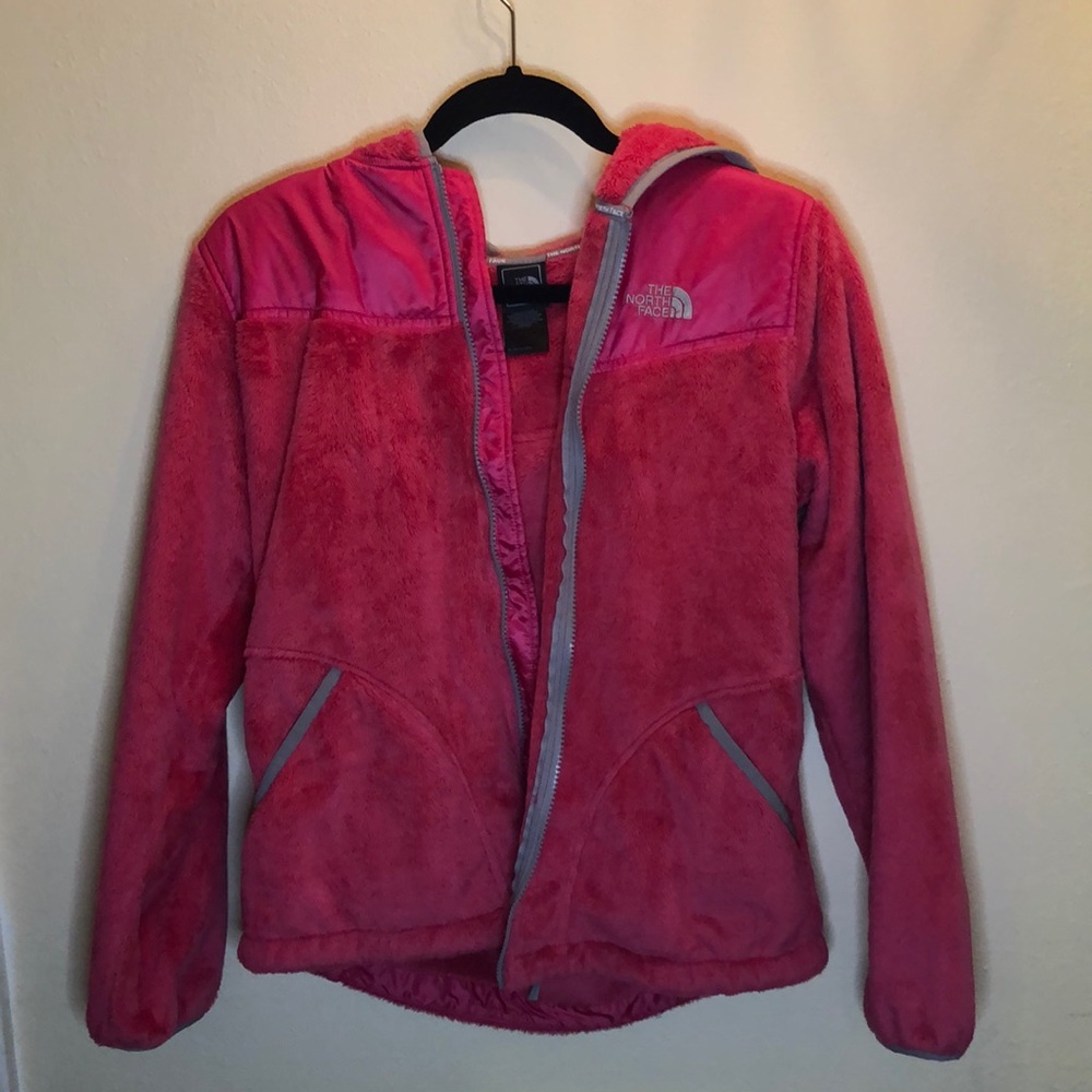 The north face fuzzy zip up coat